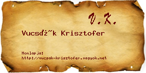 Vucsák Krisztofer névjegykártya