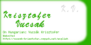 krisztofer vucsak business card